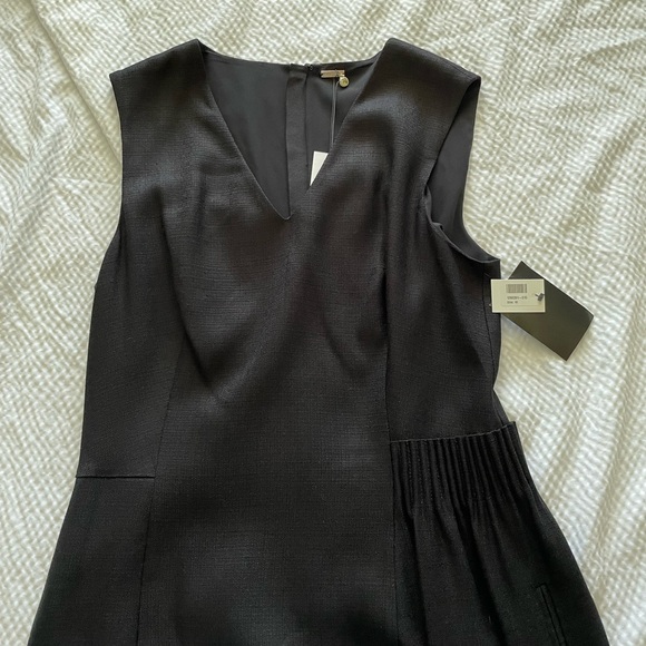 Adam Lippes Black Pleated Drape Asymmetrical Formal Cocktail Dress - Picture 10 of 16